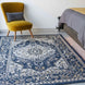 Navy Blue Distressed Weatherproof Outdoor Garden Rug - Adana