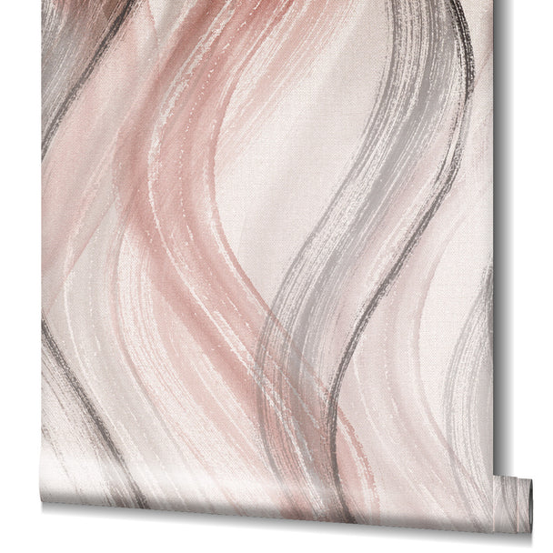 Pastel Pink Watercolour Swirl Wallpaper by Marburg 32443