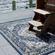 Navy Blue Distressed Weatherproof Outdoor Garden Rug - Adana