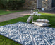 Florida Geometric Outdoor Flatweave Rug - Navy Blue