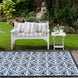 Florida Geometric Outdoor Flatweave Rug - Navy Blue