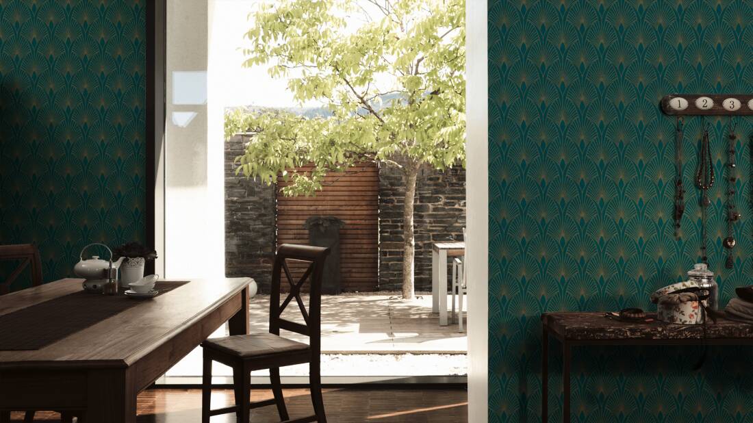 Trendy Teal Wallpaper - New Walls Collection