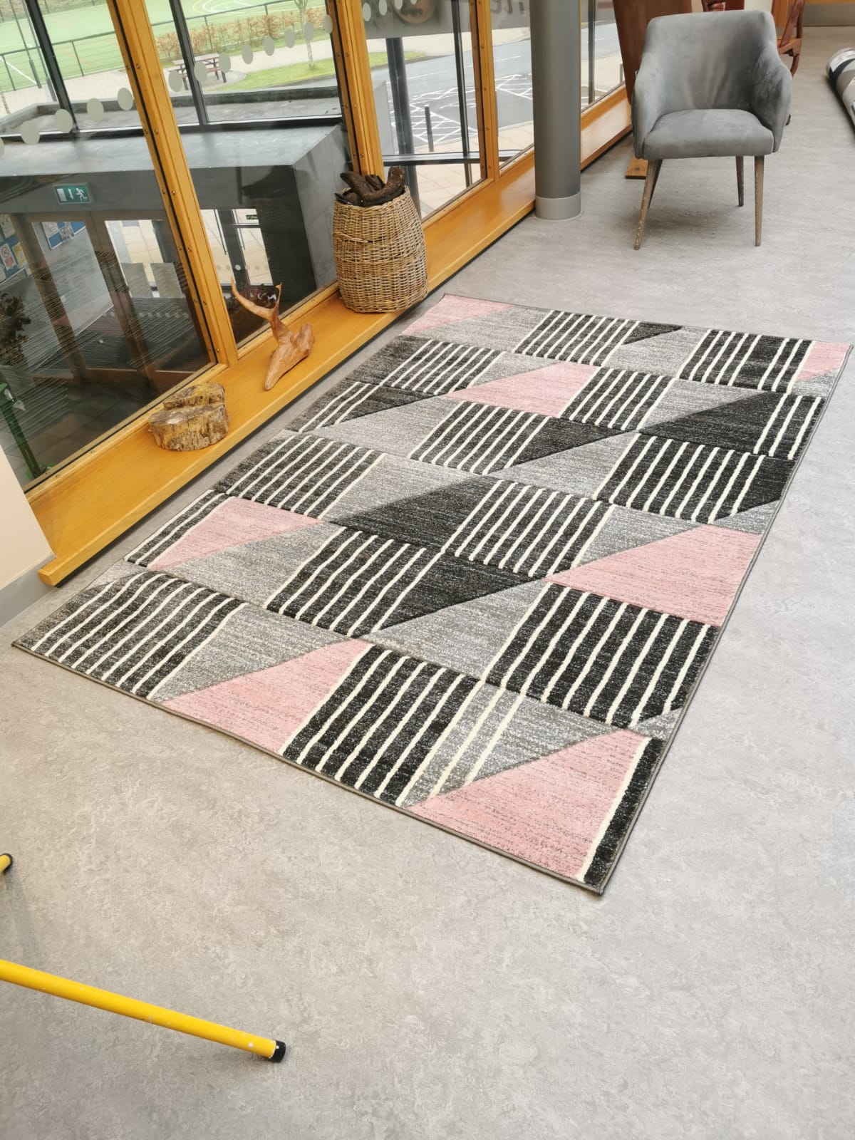 Baby Pink and Grey Geometric - Boston Collection
