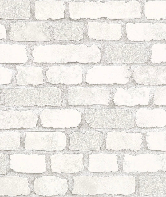 Marburg Brick Effect Silver/White  58412