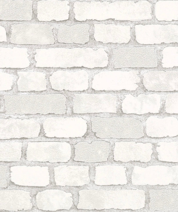 Marburg Brick Effect Silver/White  58412