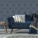 Embossed Nuevo Navy Wallpaper- Grandeco A34102
