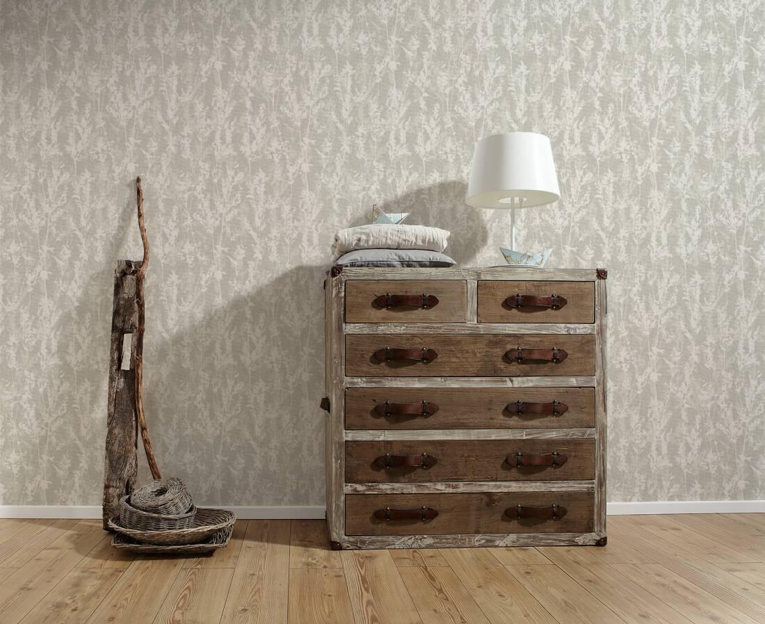 Cream & Grey Floral Wallpaper by AS Creation