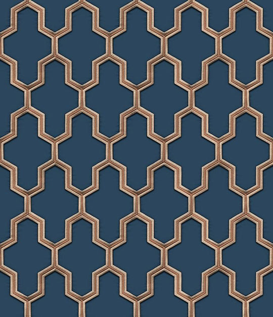 Geometric Copper/Navy