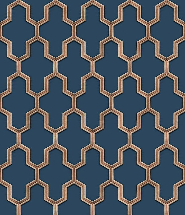 Geometric Copper/Navy