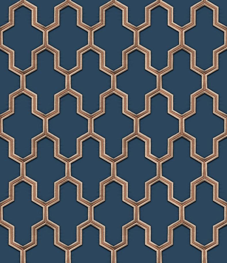 Geometric Copper/Navy
