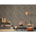 Non Woven Metallic Feather Wallpaper