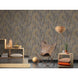 Non Woven Metallic Feather Wallpaper