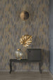 Non Woven Metallic Feather Wallpaper