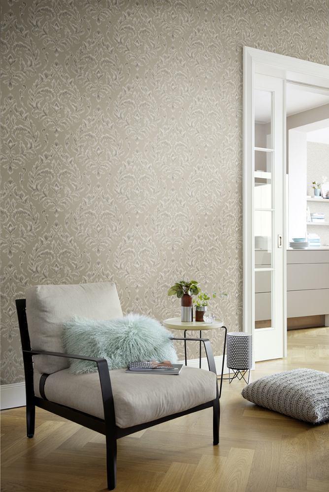 Grey Florentine Vintage Wallpaper by Rasch 449921