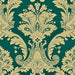 Luxury Green & Gold Damask Walppaper