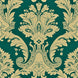 Luxury Green & Gold Damask Walppaper