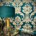 Luxury Green & Gold Damask Walppaper