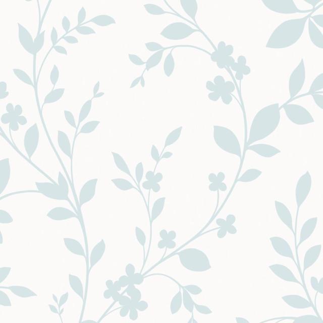 Lavinia Duck Egg Floral Wallpaper- Vintage 891700