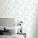 Lavinia Duck Egg Floral Wallpaper- Vintage 891700