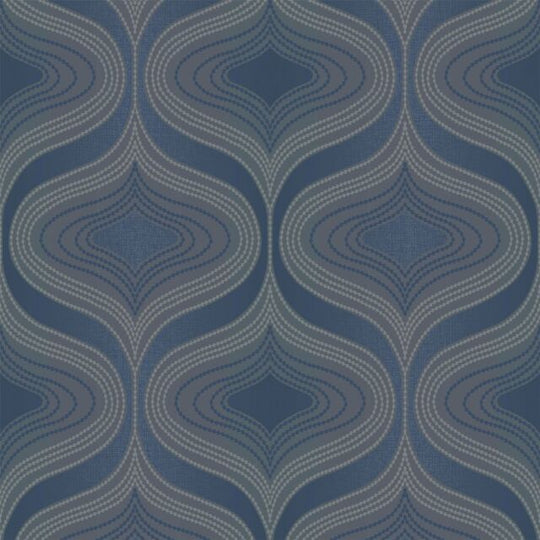 Embossed Nuevo Navy Wallpaper- Grandeco A34102