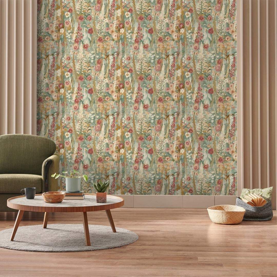 Delphinium Floral Textured Vinyl Wallpaper - A74603