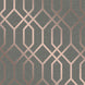 Quartz Trellis Geometric Silver & Champagne Wallpaper- Fine Decor FD42307