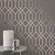 Quartz Trellis Geometric Silver & Champagne Wallpaper- Fine Decor FD42307