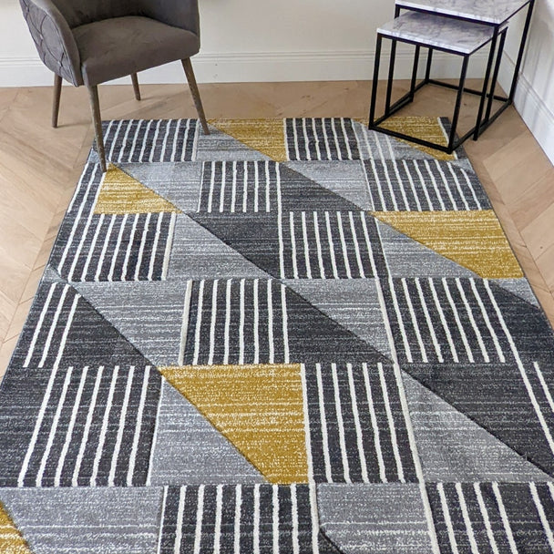 Yellow and Grey Geometric Squares -Boston