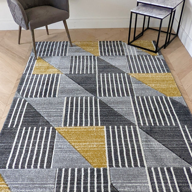 Yellow and Grey Geometric Squares -Boston